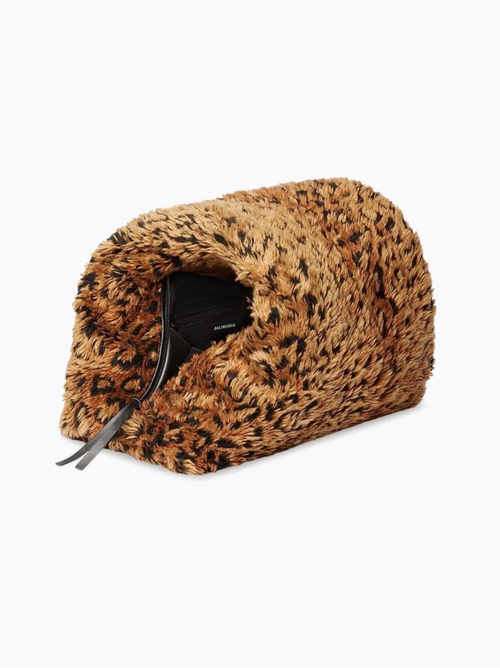 Balenciaga Puffer Medium Leopard Faux Fur Bag Brown Black $3,290 - Picture 6 of 10